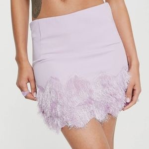 ASOS Lavender Fringe Mini Skirt